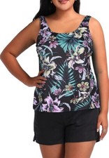 FULLFITALL Women's Plus Size Tankini Swimsuits Two Piece Bathing Suits Printed