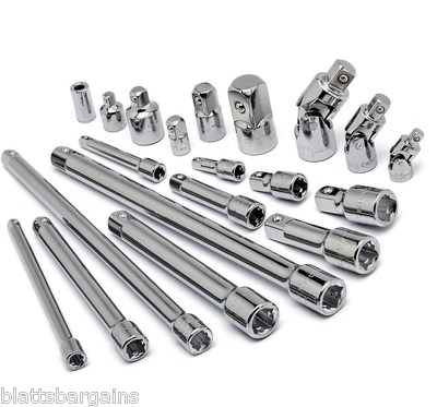 20pc CRAFTSMAN EXTENSION BAR SOCKET ADAPTOR REDUCER UNIVERSAL FLEX ASSORTMENT