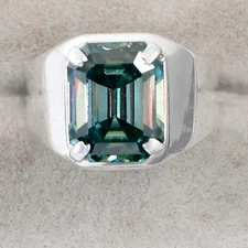 RARE 6.55 Ct Certified Blue Diamond Solitaire Men's Ring, Great Luster-VIDEO