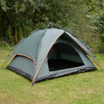 Grünes Instant Pop Up Camping Festival Zelt für 2-3 Personen Automatik Doppellagig