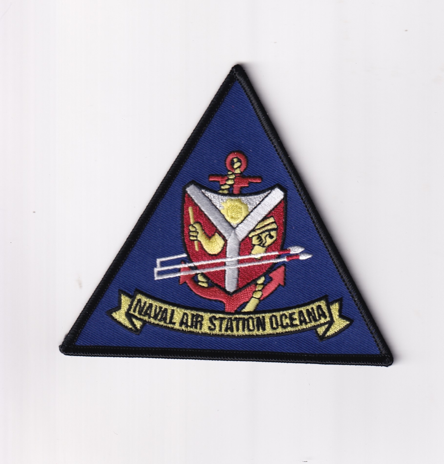 NAS Oceana (Black Edging) Patch – Iron On/ Sew On, 4.5" Patch