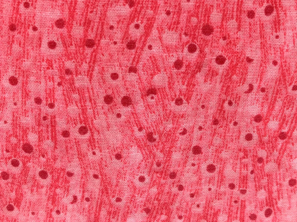 Vintage Pink Splatter Dots Sewing Fabric 4 yd 42" Ditsy Quilt Quilting Cotton - Image 2 of 4
