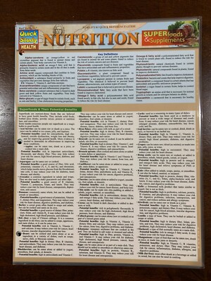 Barcharts Nutrition Super foods Quick Study Guide