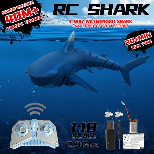 Radio Remote Control Electronic Shark Fish Boat 4 Channel Underwater RC