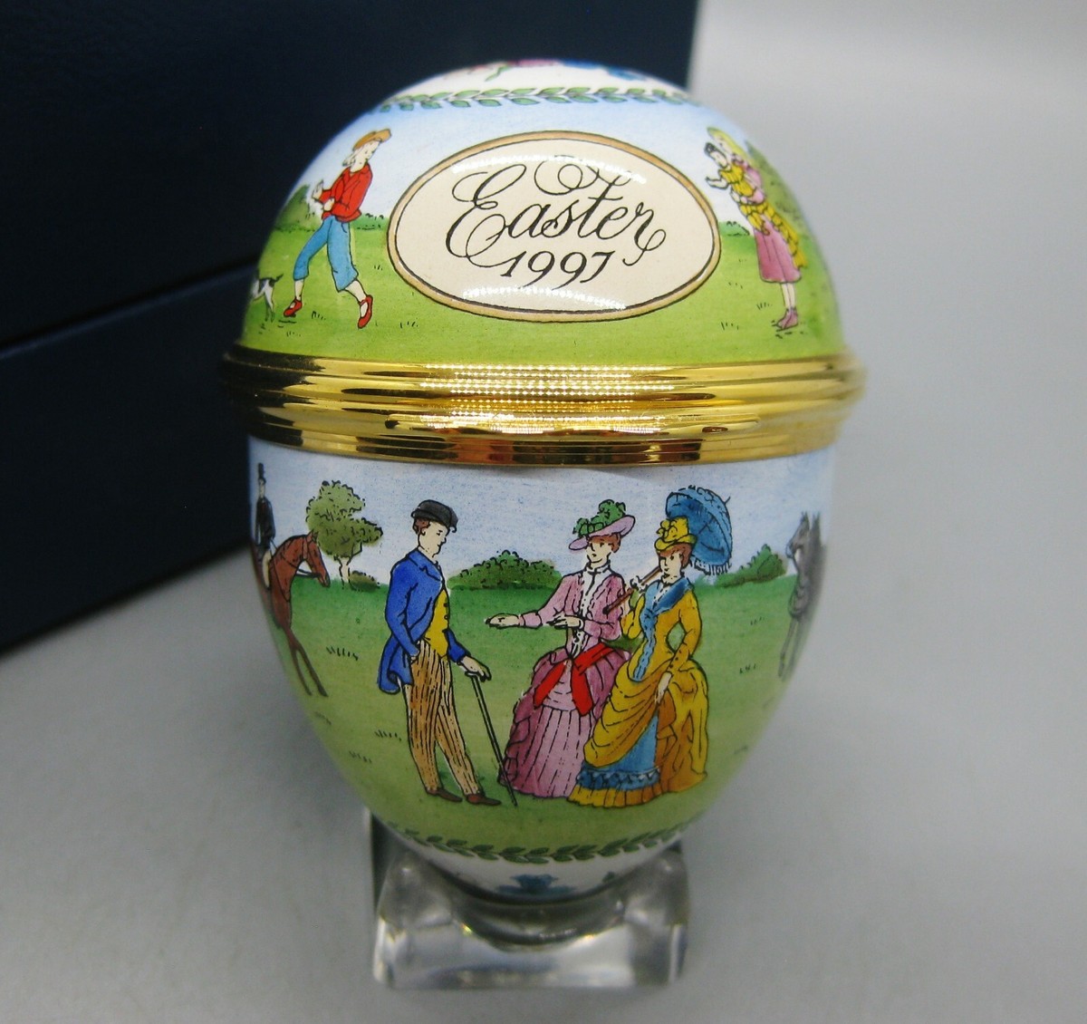 Halcyon Days リングケース Vintage Halcyon Days 1997 Enamel Easter Egg Trinket Box | eBay