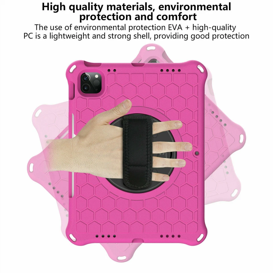 For iPad Pro 11 2021 9.7'' 5/6th Gen Mini Air 10.5 Kids Rubber Hard Strap Case - Image 4 of 4