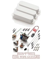 EMG SX SET WHITE 3 ACTIVE SINGLE COIL PICKUPS FOR STRAT SWITCH POTS & WIRING