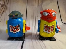 Lot of 2 Vintage 1970s Star Fleet Wind Up Robot - Blue One  HTF Red One WORK