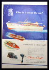 1952 CHRIS CRAFT 50' Catalina cutaway view Motor Boat Yacht Vintage Ad