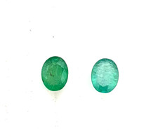 Natural Zambia Emerald Oval Cut Loose Gemstone 2 Pcs 6.50 8 MM 2.70 CT