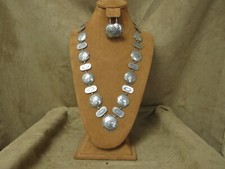 Southwest Sterling Silver Concho Necklace and Earrings Set