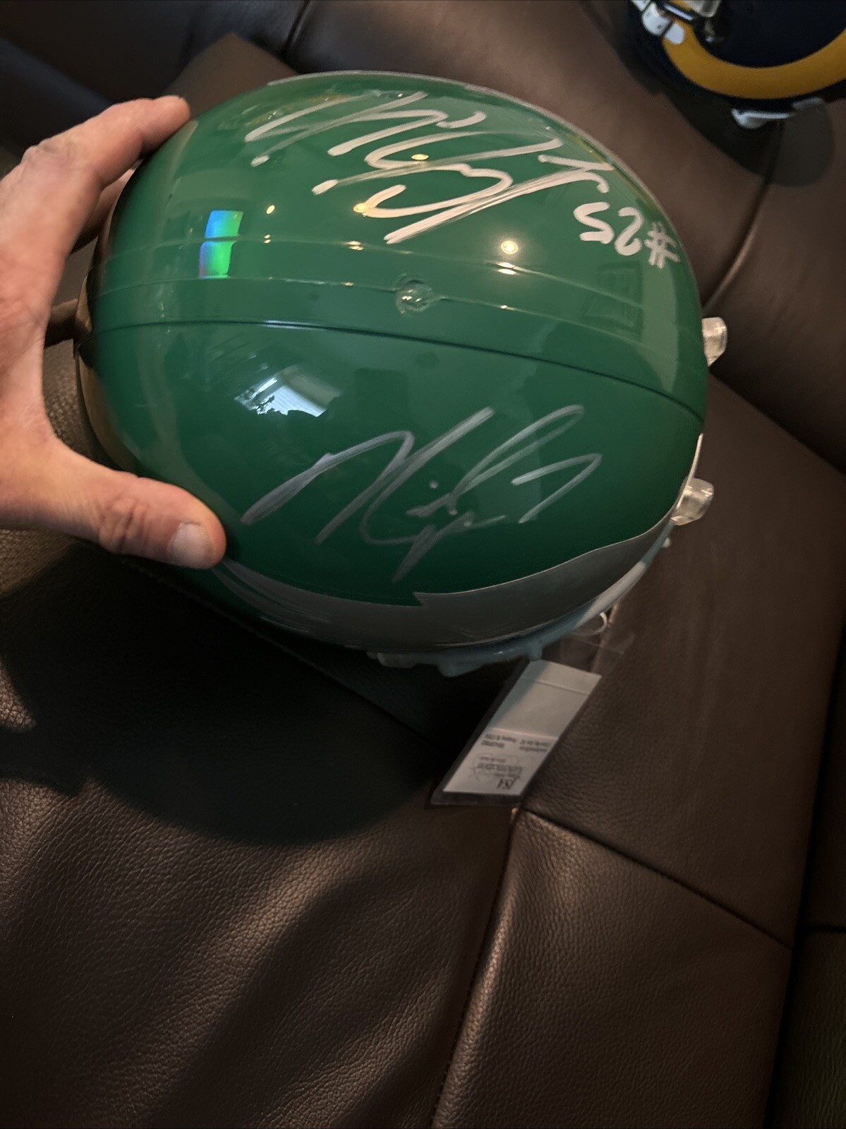 Michael Vick Autographed Signed Lorenzo Booker helmet Jsa 