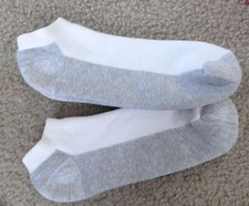 2 pairs men's white/gray low cut athletic cushion Socks,size 10-13