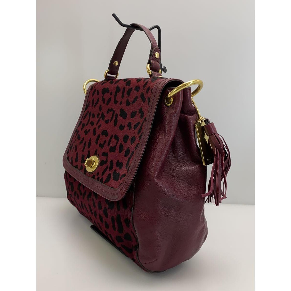 バッグ coach unborn carf leopard turn lock bag Coach Park Hair Calf turn Lock Flap Satchel in Leopard