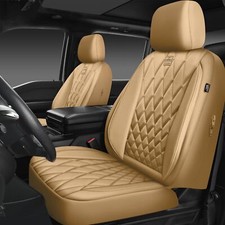 CAR PASS Piping Luxury PU Leather Two Front Car Seat Covers, Waterproof Anti Sli