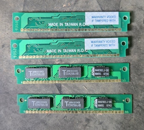 4x 256KB 30-Pin  Memory SIMMs 1MB Set RAM Apple, SE, Atari, PC, - Picture 1 of 4