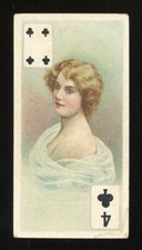 1908 British American Tobacco Co. Beauties Playing Cards #86 Four of Clubs