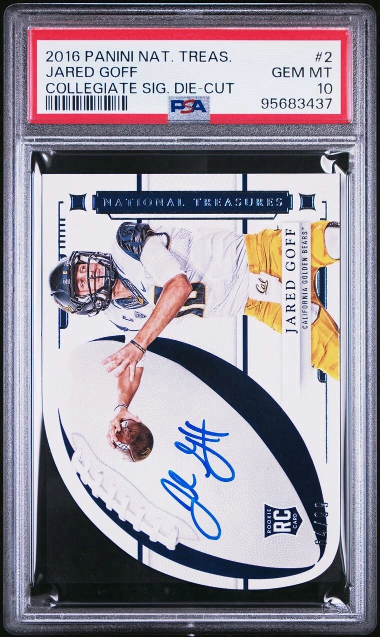 Jared Goff Panini National Treasures Collegiate Signature Die-Cut #2 Base
