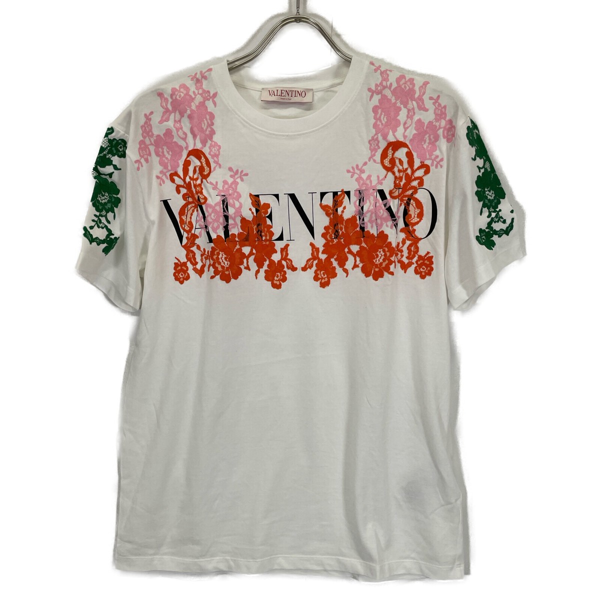 VALENTINO XB3MG16F6YN Logo x lace short sleeve T-shirt/ tops XS  
