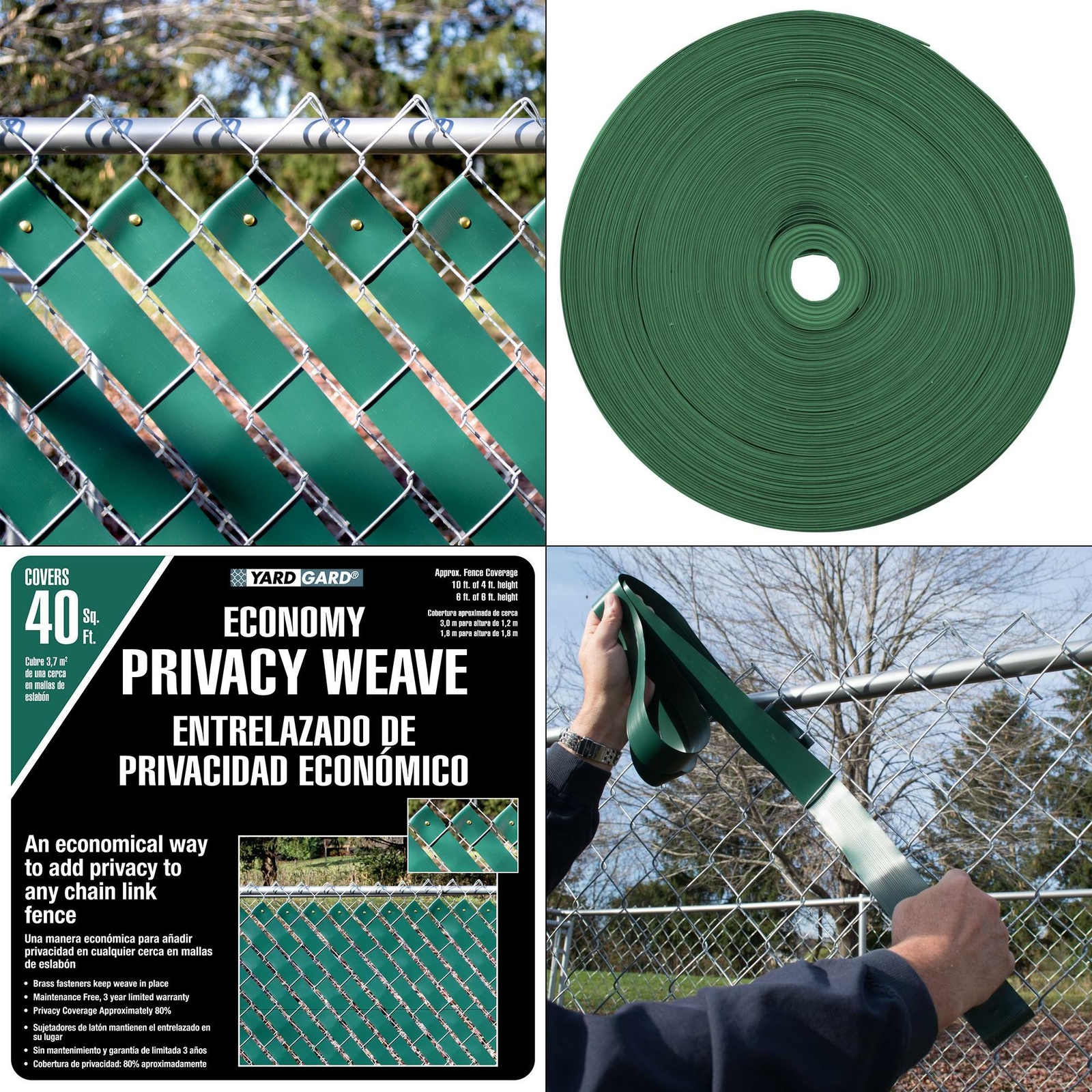 Yardgard 4 X 250 Ft Brown Econ Vinyl Chain Link Fence Gate Panel Privacy Weave For Sale Online Ebay