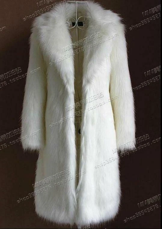 Luxury Women's Super Long Faux Fur Coat Trench Full Length