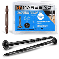50Pcs 10 X 4 Wood Screws 4 Inch, Phillips Modified Truss Head Wood Screws, Zinc