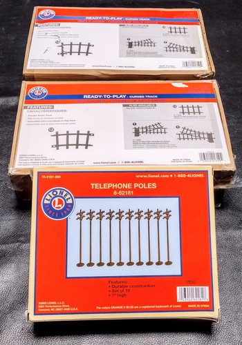 Nuevo Lote de 6 - Postes de Teléfono Lionel Curve Track 7-11827 y 1 - 62181 | Zustand: New