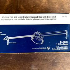 Commercial Electric Ceiling Fan Light Fixture Support Box W/ Brace Kit 4"x1.5"