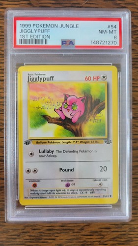 Jigglypuff (1st Edition) graded PSA 8 for sale on eBay