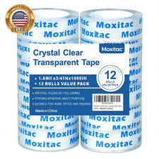 12 Rolls Crystal Clear Tape Refills for Dispenser, 1.8 Mil X 3/4 in X 1000 In, 1