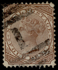 SOUTH AFRICA - Natal QV SG69b, 4d brown, USED. Cat £180. PERF 12½