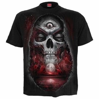 Spiral Direct Third Eye Awakening Goth Skull Celestial Moon Fire Shirt 1