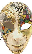 MAR 4 (1) - A QUALITY, ITALIAN HANDPAINTED FULL FACE MASK, MOSAIC DESIGN.