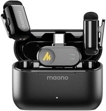 MAONO Wave T1 Mini Wireless Lavalier Microphone for iPhone Android Phone...
