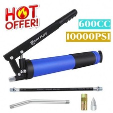 Image of 600CC Manual Grease Gun Pistol Grip Flex Hose Heavy Duty Lever-Action 10000PSI