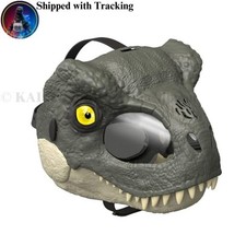 Mattel Jurassic World Rebirth T-Rex Rage N Roar Mask with LED Light Up Eyes