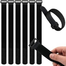 Hook & Loop Buckle Strap - Nylon Cable Tidy Tie Band Luggage Fastener Reusable