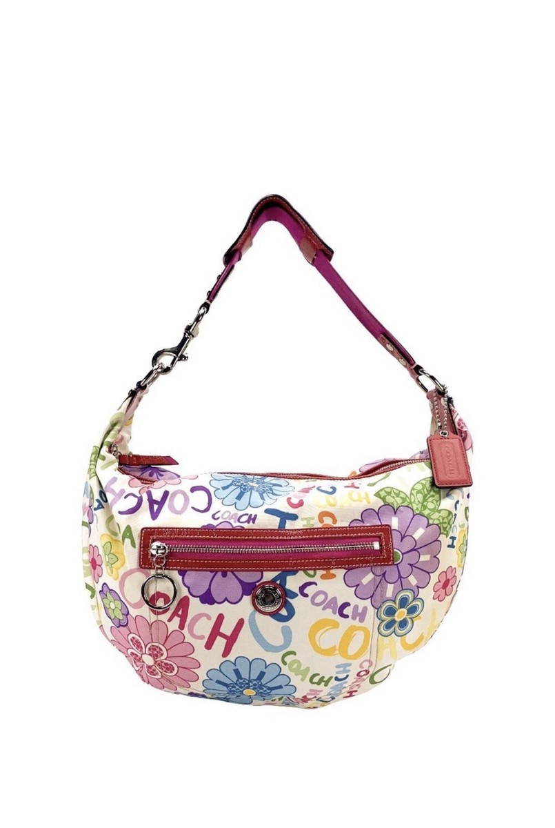 COACH Poppy Daisy Floral Graffiti Multi Color Hobo Shoulder Bag