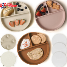 Suction Plates for Baby 100 Silicone Bpa-Free Baby Plates with Lids and Food