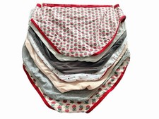 LAURA ASHLEY 7- Pack Women  s Size M Cotton Panties Latte Mauve Pink White Prints