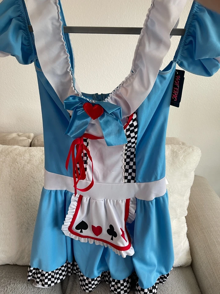 Hot Topic Miss Wonderland костюм платье размер M | синий Алиса стиль | w/магазин ярлык - Изображение 4 из 4