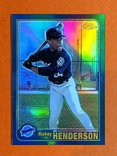 Rickey Henderson 2001 Topps Chrome Traded REFRACTOR #T77 Padres HOF Rare SSP!