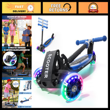 Foldable Kids Scooter with Lean-to-Steer, LED Wheels, Adjustable Handlebar - Out