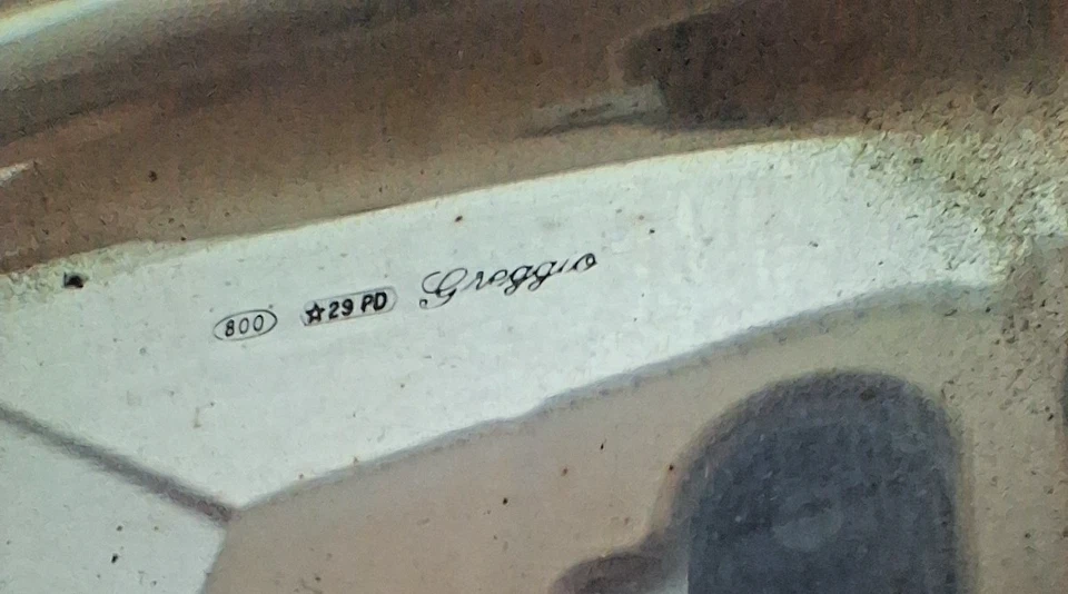 1 porta penne da scrivania argento 800 g. 103 anni '80 - ditta Greggio - Immagine 2 di 2