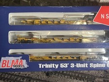 N SCALE BLMA TRINITY 3 UNIT 53' SPINE CAR SET
