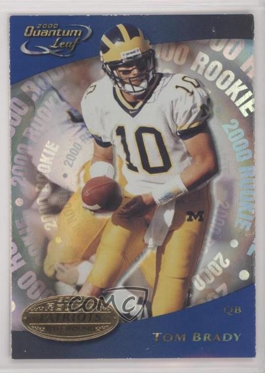 2000 Quantum Leaf 2000 Rookie Tom Brady #343 Rookie RC e1e