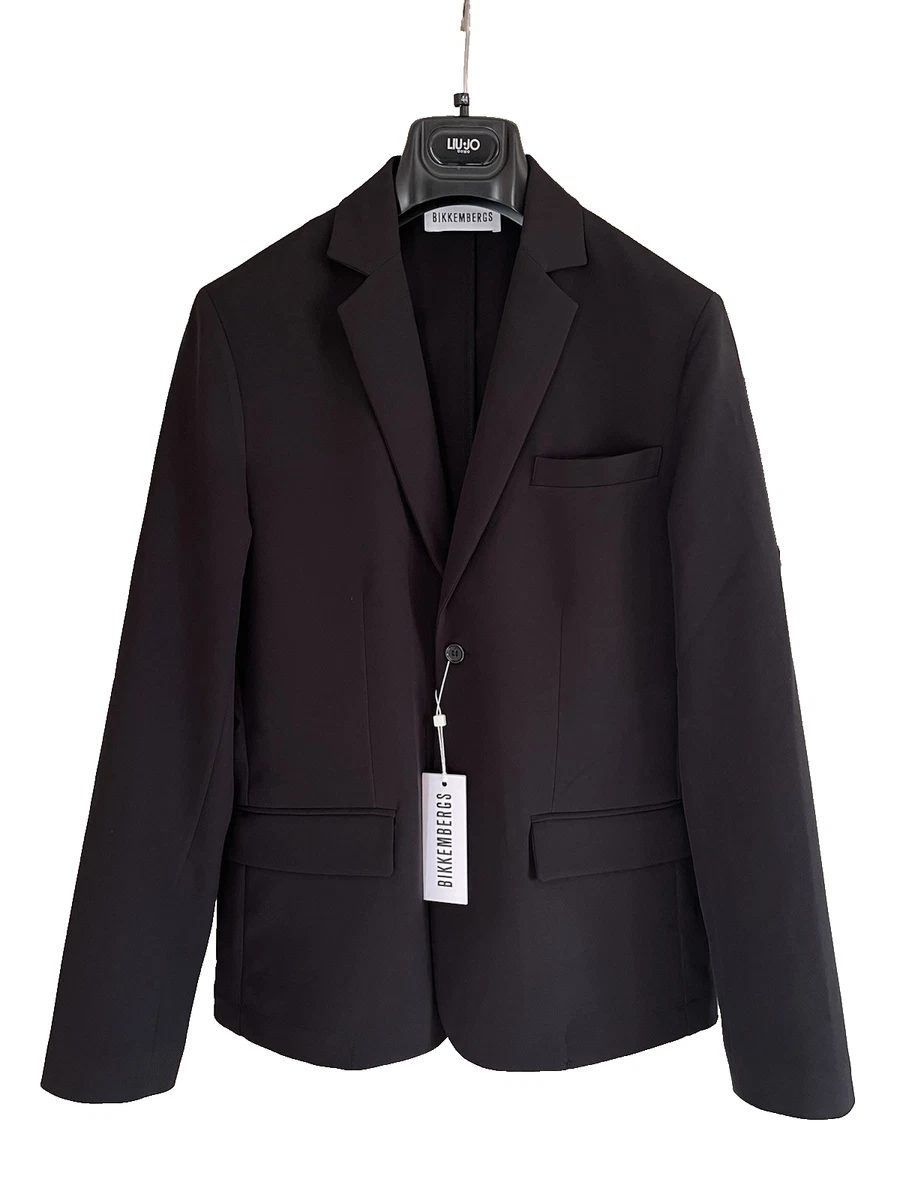 Blazer Uomo Nero 48 &ndash; Giacca A Due Bottoni Con Tasche Nascoste Per Pistola E Munizioni