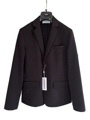 BIKKEMBERGS Herren Blazer Jacke 48 M Technischer Stoff schwarz