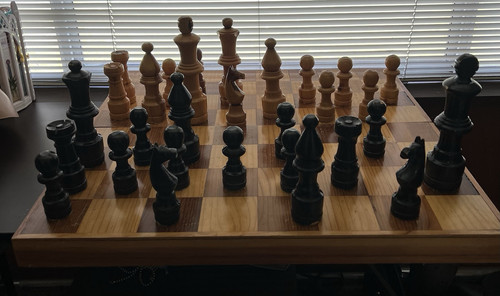 "Juego de ajedrez de madera gigante vintage de gran tamaño Jumbo de 10"" de alto reyes tablero de 31""" - Imagen 1 de 15