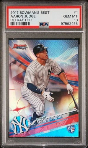 2017 BOWMAN’S BEST AARON JUDGE REFRACTOR #1 PSA 10🔥 NY YANKEES MVP